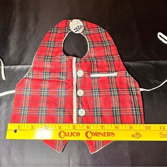 Vintage Tartan Plaid baby bib waistcoat - Wee Weskits  NWT - Picture 3 of 5